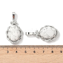 Овальные подвески из смешанных натуральных и синтетических драгоценных камней&nbsp;G-NH0025-15P