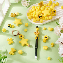 92 шт. прозрачные силиконовые фокусные бусины&nbsp;SIL-TA0002-85B