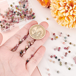 2 нити натуральных турмалиновых круглых бусин&nbsp;G-OC0004-94A