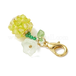 Подвески из стеклянных бусин в виде фруктов и цветов.&nbsp;HJEW-MZ00407