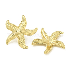 Серьги-гвоздики из латуни в форме морской звезды&nbsp;EJEW-Q390-08G