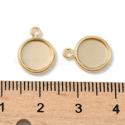 Плоские круглые сеттинги кабошон латунь подвесные&nbsp;KK-K414-14B-G