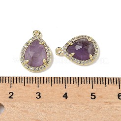 Подвески-капли из натурального аметиста с граненой каплей&nbsp;G-U028-02G-03