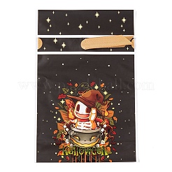 50 шт. прямоугольные полиэтиленовые пакеты для конфет на Хэллоуин&nbsp;ABAG-U001-01H