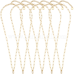 6 шт. ожерелье из нержавеющей стали 304 в виде цепочки-скрепки&nbsp;NJEW-SC0001-57A-G