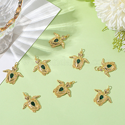 8шт латунные подвески с микропаве и кубическим цирконием&nbsp;KK-BBC0018-75