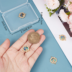 5шт латунь микро паве прозрачный кубический цирконий коннектор подвески&nbsp;KK-BBC0009-23