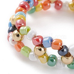 Круглые кольца из бисера в смешанном стиле&nbsp;RJEW-JR00318