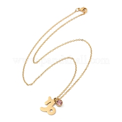 Ожерелья с подвеской в виде созвездия из нержавеющей стали 304 с дрелью из стекла и камнями рождения&nbsp;LS-STAS-D305-08G-J