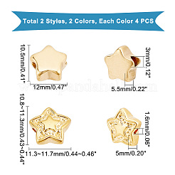 16 шт. 4 бусины из нержавеющей стали 304&nbsp;STAS-DC0005-33