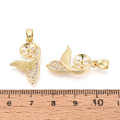 Латунные микро-паве прозрачные кубические цирконии европейские подвески-шармы&nbsp;KK-N276-16G