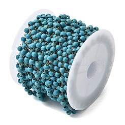 Бусины из синтетической бирюзы ручной работы и круглые звенья из нержавеющей стали 316&nbsp;CHS-L033-09G