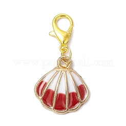 Подвесные украшения в форме раковины из сплава эмали&nbsp;HJEW-JM03252