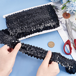 10м пластиковые эластичные бусины с пайетками&nbsp;OCOR-PH0003-84B