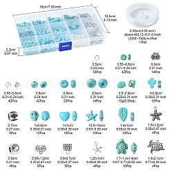 Наборы для изготовления браслетов из синтетических бирюзовых бусин разных форм своими руками&nbsp;DIY-FS0007-53