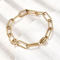 Браслеты из нержавеющей стали 304 с цепочками-скрепками для женщин&nbsp;BJEW-K237-21G