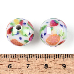 Печатные непрозрачные акриловые бусины&nbsp;X1-MACR-T048-04B