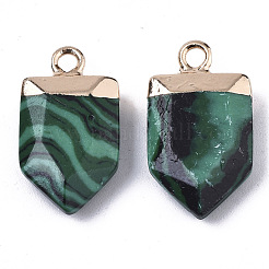 Синтетические малахитовые остроконечные подвески&nbsp;G-N326-34G