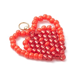 Подвески ручной работы из стеклянных бусин в форме сердца&nbsp;PALLOY-MZ00964-05