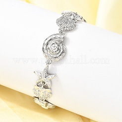 Летние пляжные браслеты-цепочки с микропаве из латуни&nbsp;LS-BJEW-C118-02A-P