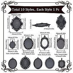 10 шт. 10 стиля овальных подвесок из сплава с кабошонами&nbsp;FIND-SC0009-96