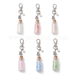 Цветок акриловые и стеклянные бутылки с желаниями подвесные украшения&nbsp;HJEW-JM03180