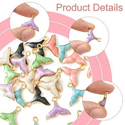 24шт 6 цвета сплава эмалевые подвески&nbsp;ENAM-FS0002-04