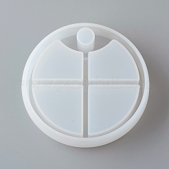 Круглый многослойный вращающийся ящик для хранения diy 4 отсеков&nbsp;LS-AJEW-D046-16A