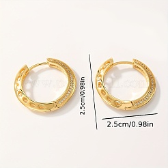 Элегантные серьги-кольца из нержавеющей стали с прозрачным кубическим цирконием&nbsp;OV8989