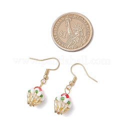 Висячие серьги из стеклянных бусин ручной работы в форме стаканчика мороженого для женщин&nbsp;EJEW-MZ00392-06