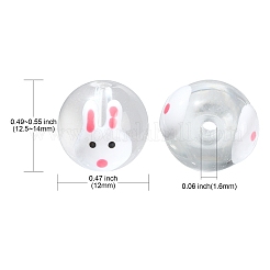 10шт прозрачные стеклянные эмалевые бусины&nbsp;GLAA-CJ0001-97