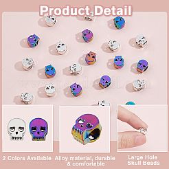 24 шт. Европейские бусины из сплава 2 цветов&nbsp;FIND-HS0001-72