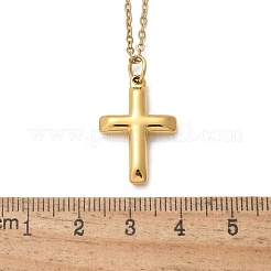 Ожерелья из нержавеющей стали 304 с подвеской-крестом и цепочкой&nbsp;NJEW-S442-04G