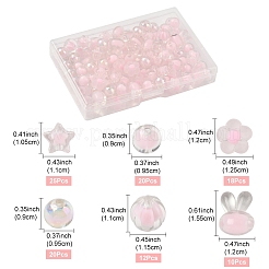 60 г 6 стиля прозрачных акриловых бусин наборы&nbsp;TACR-YW0002-50