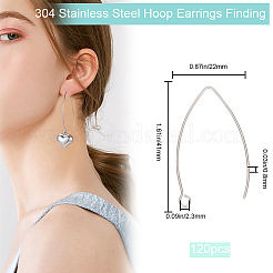 120 шт. крючки для сережек из нержавеющей стали 304&nbsp;STAS-BBC0003-98