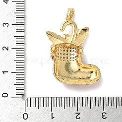 Рождественские латунные подвески с микропаве из фианита&nbsp;LS-KK-K305-07F-02