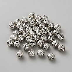 Сплавочные овальные бусины тибетского стиля &nbsp;TIBEB-WH0002-15