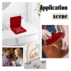 Квадратные бархатные коробки для демонстрации ожерелий&nbsp;CON-WH0095-161