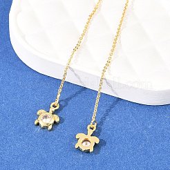 Латунная прозрачная кубическая циркония резьба для ушей&nbsp;EJEW-H182-05B-G