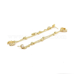 Пластиковые серьги-гвоздики с жемчугом и бусинами&nbsp;EJEW-D069-02G