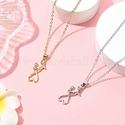 2 шт. 2 цвета мама дочка рука об руку семейное сердце сплав кулон ожерелья&nbsp;NJEW-FS0001-10B