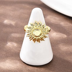 Латунные кольца-манжеты в форме цветка для женщин&nbsp;RJEW-A088-03G