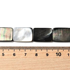 Нити бусин из натуральной черной ракушки для губ&nbsp;BSHE-D300-03-13x18mm