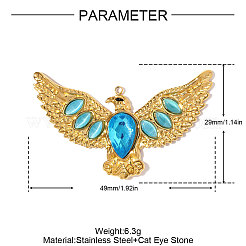 Подвески из нержавеющей стали 304 «кошачий глаз»&nbsp;STAS-OY008-94G