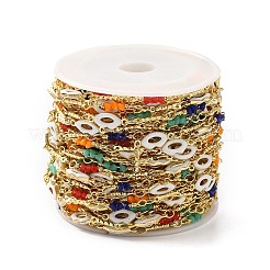 Латунные цепи с эмалевыми звеньями ручной работы&nbsp;CHC-M024-26G-02