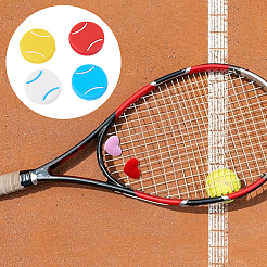 8шт 4 цвета силиконовый амортизатор для теннисной ракетки в форме теннисного мяча&nbsp;AJEW-CN0005-03