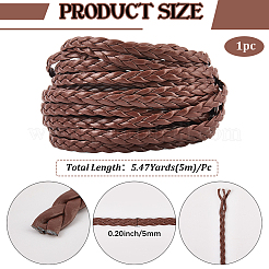 Двухслойный плетеный шнур из искусственной кожи длиной 5 м.&nbsp;LC-GF0001-12B