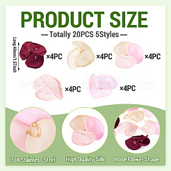 20 шт. 5 стильных шелковых искусственных цветочных подвесок-роз&nbsp;PALLOY-TA00198