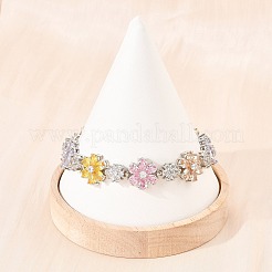 Теннисные браслеты из платиновой латуни с микропаве из кубических цирконий&nbsp;BJEW-B160-10P