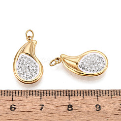 Подвески из нержавеющей стали 304 и полимерной глины ручной работы с кристаллами и стразами&nbsp;STAS-T069-62